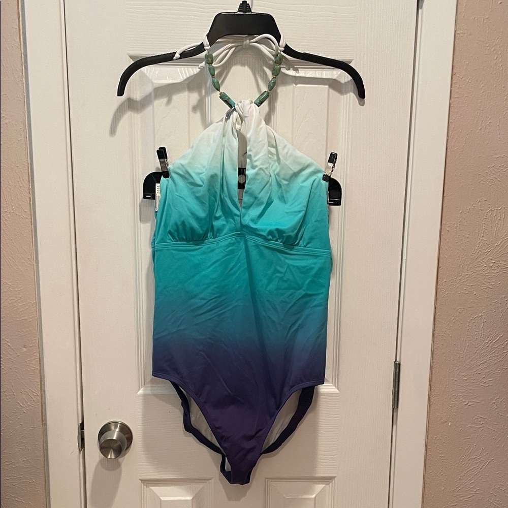 Jantzen Women's Gradient One Piece Swimsuit - Teal and Purple